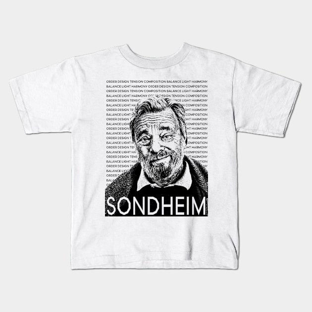 Stephen Sondheim Kids T-Shirt by FrozenCharlotte